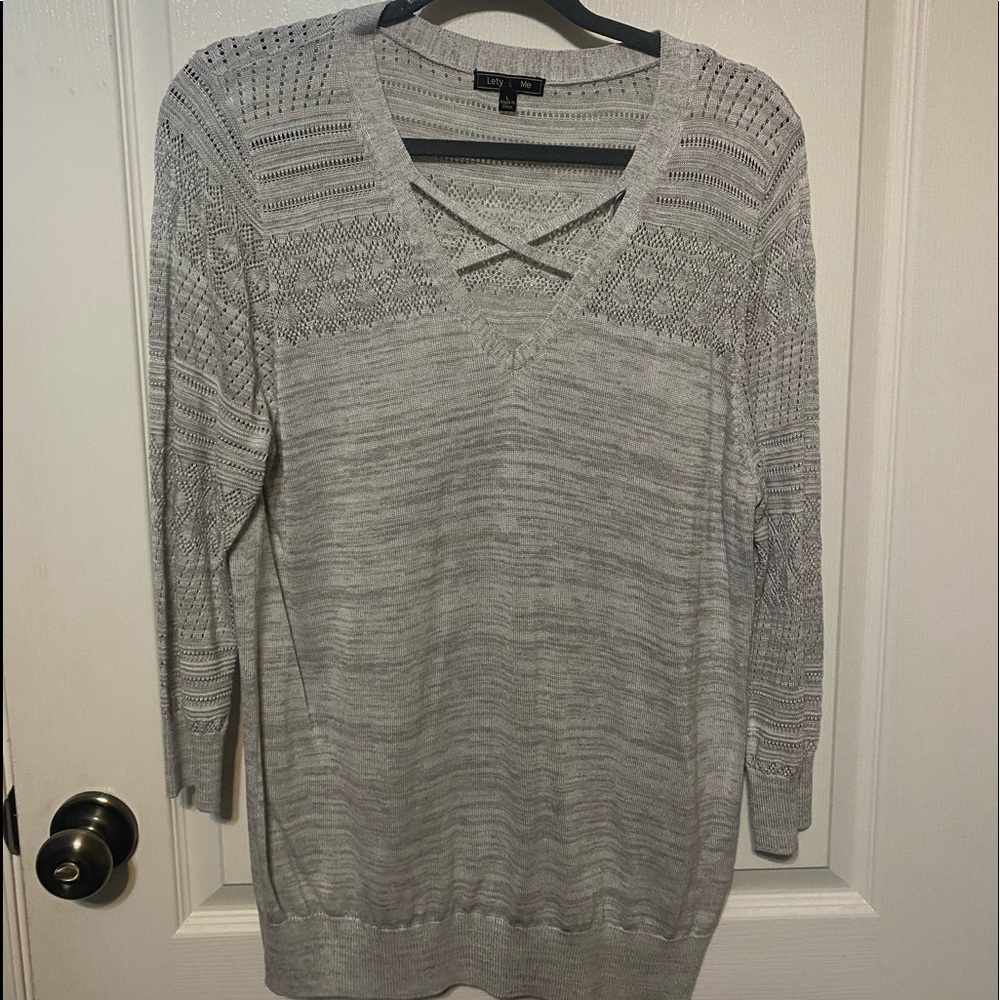 Lety & Me Gray Sweater, Size L
